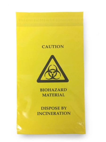 CM1710 Self Sealing Hazardous Waste Bag 205x305mm Pkt of 100