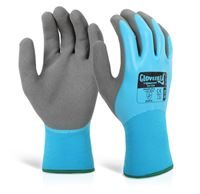 Glovezilla Waterproof Latex Gripper Glove Blue GZ102B