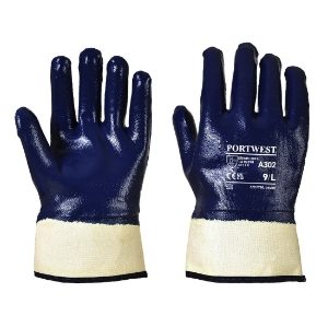 A302 Full Dip Nitrile Safety Cuff Glove