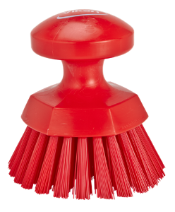 Vikan 38854 Round Hand Scrub, 110 mm, Hard, Red