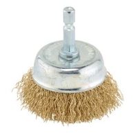 Draper BRASSED STEEL CRIMPED WIRE CUP BRUSH, 50MM 41432